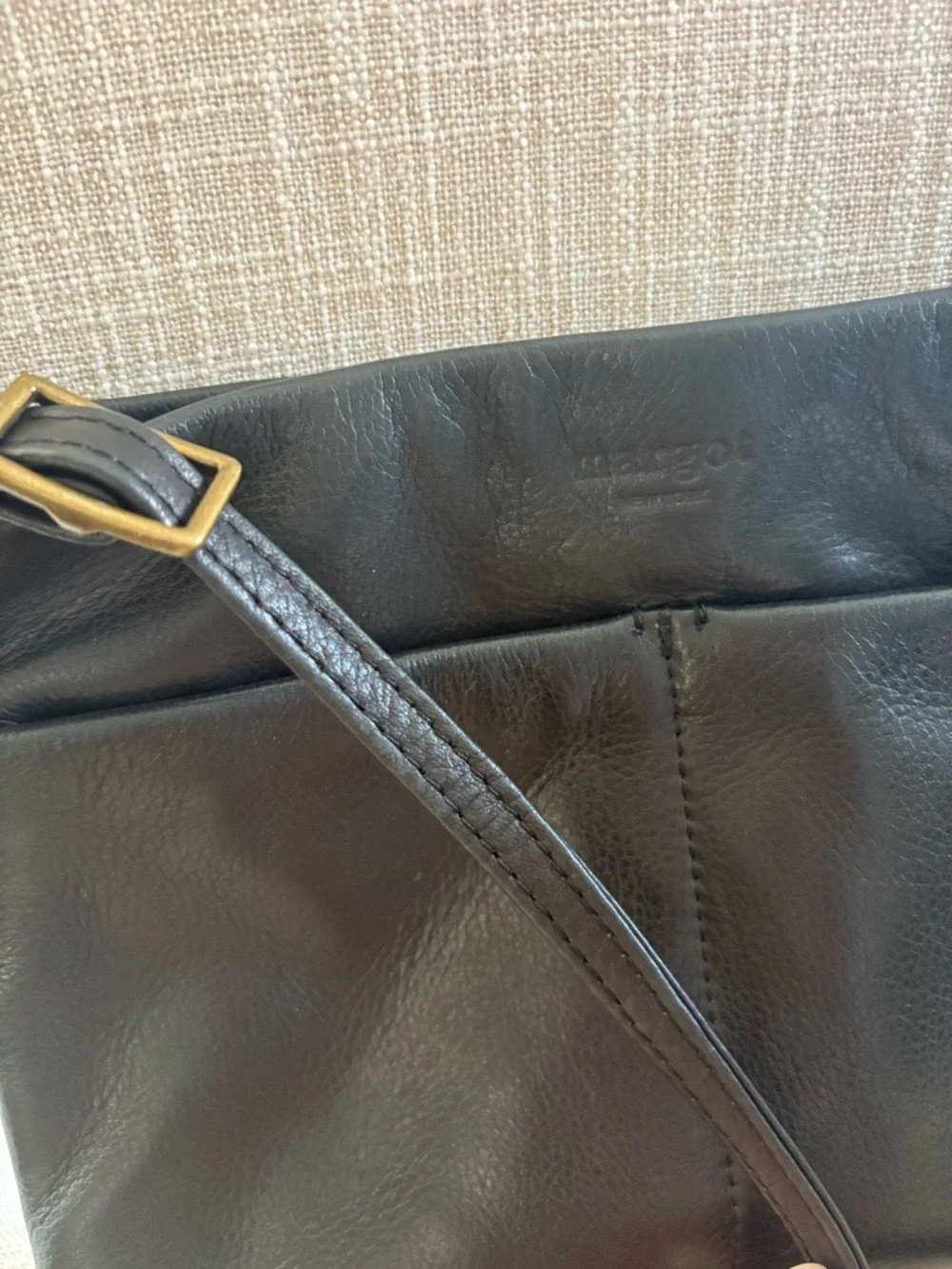 Margot Black Leather Crossbody Bag Minimalist Soft Leather Everyday Purse
